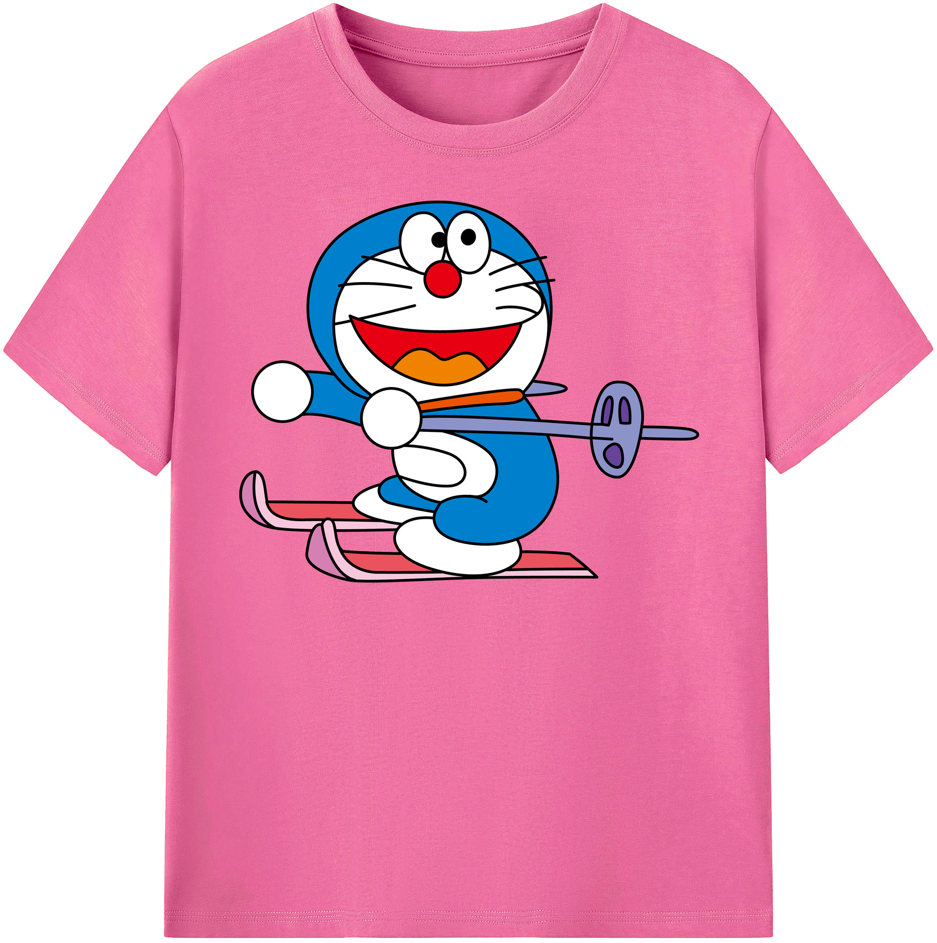 （画像用） ドラえもん Doraemon レディースカジュアルプリントTシャツ（綿100％）